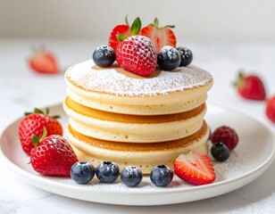 Japanese Souffle Pancakes with Fresh Berries &ndash; Fluffy Dessert Trend