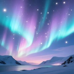 aurora borealis over the mountains