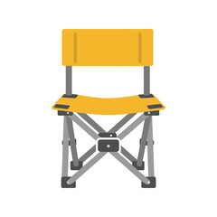 Yellow folding camp chair for outdoor recreation and portable seating solutions vector