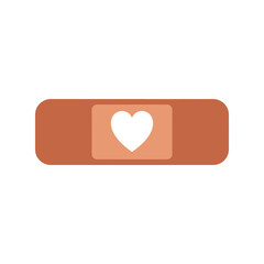 Heart shaped bandage aid medical care love symbol protection injury first aid health concept vector