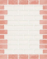 Obraz premium Whitewashed Brick Texture Background with Bordered Blank Area for Minimal Branding