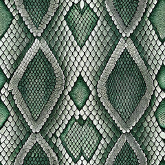 Stylized snake skin pattern in green and gray hues for textiles and design