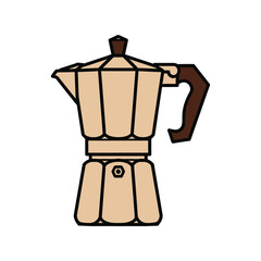Vintage italian moka pot for brewing authentic espresso coffee kitchenware vector illustration vector