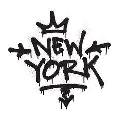 Graffiti-style New York City design with crown.