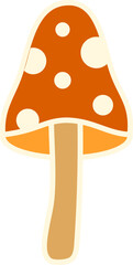 Mushroom Autumn Retro Sticker