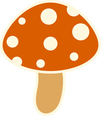 Mushroom Autumn Retro Sticker