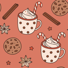 Christmas-themed Seamless pattern, Wrapping paper pattern.