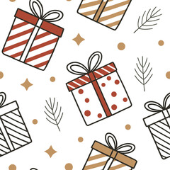 Christmas-themed Seamless pattern, Wrapping paper pattern.