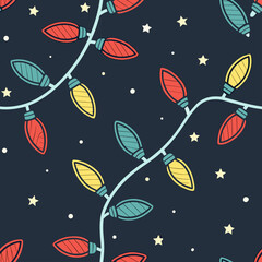 Christmas-themed Seamless pattern, Wrapping paper pattern.