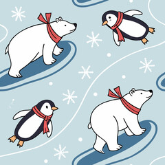 Christmas-themed Seamless pattern, Wrapping paper pattern.