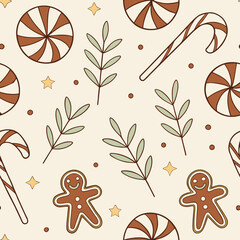 Christmas-themed Seamless pattern, Wrapping paper pattern.