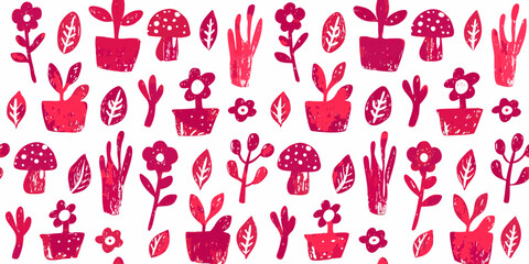 Seamless crayon vector. Cute background. Girl love print pattern. Doodle art. Abstract fashion design. Pink y2k sticker bg.