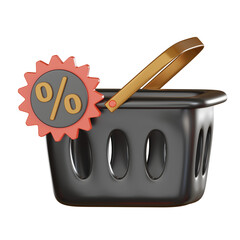 Black friday 3d icon sale basket joy.