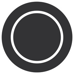 Abstract Dark Circle with White Ring Simple Minimalist Graphic