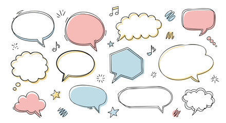 Express yourself with these colorful speech bubbles perfect for social media and marketing designs today