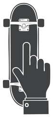 Touching Skateboard Isolated Vector Illustration Gray Scale Business Suit Hand Pointing Transportation