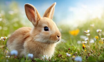 Fototapeta premium Cute bunny in a meadow