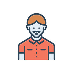 Color illustration icon for father