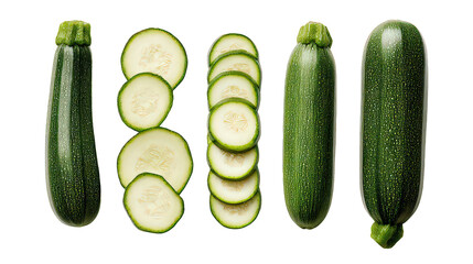 Green Glitter Zucchini: Whole and Sliced
