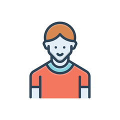 Color illustration icon for man