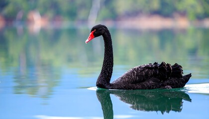 Black swan on a lake