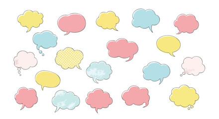 Vibrant colorful speech bubbles collection for creative communication ideas and design elements