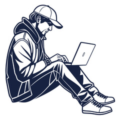 analyst-with-laptop-vector-isolated-on-pure-white-.eps