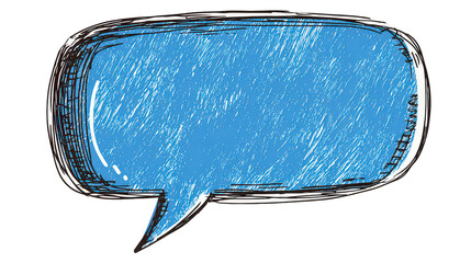 Hand Drawn Blue Speech Bubble