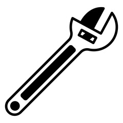 Adjustable Wrench Tool Isolated on White Background