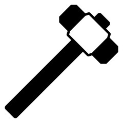 Sledgehammer Icon, Heavy Tool for Construction and Demolition