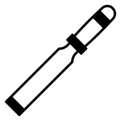 Chisel Tool Vector Icon for Woodworking and Carpentry