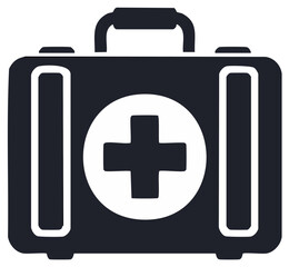 Obraz premium Vector First Aid Kit Medical Box Emergency Case with Cross Symbol