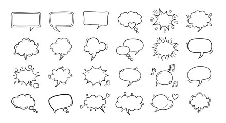 Customize these hand-drawn speech bubbles for your website or social media design today to boost engagement
