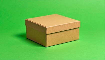 cardboard box on a green background