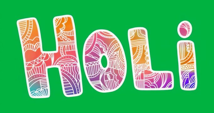 On start, HOLI letters scaling down, up with glowing blue aura revealing name on transparent base