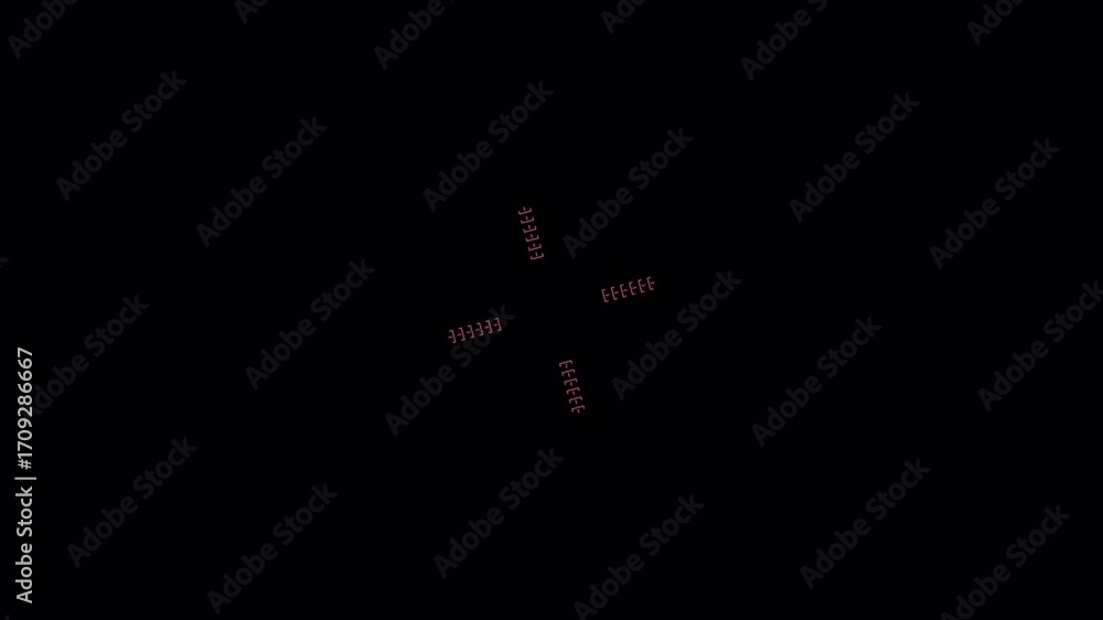 Poster simple white rotating spark animation on black background.