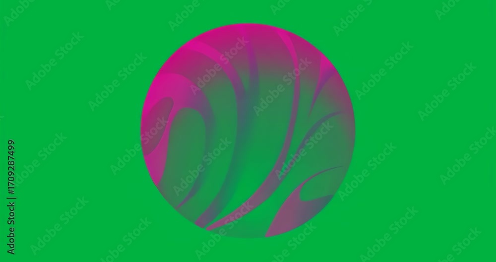 Aufkleber on play start orb shifting magenta-gray curves pulsating for cosmic view over transparent backdrop