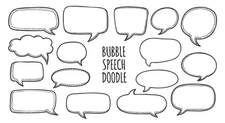Fototapeta premium Hand drawn speech bubbles are great for social media or website designs to add a fun message