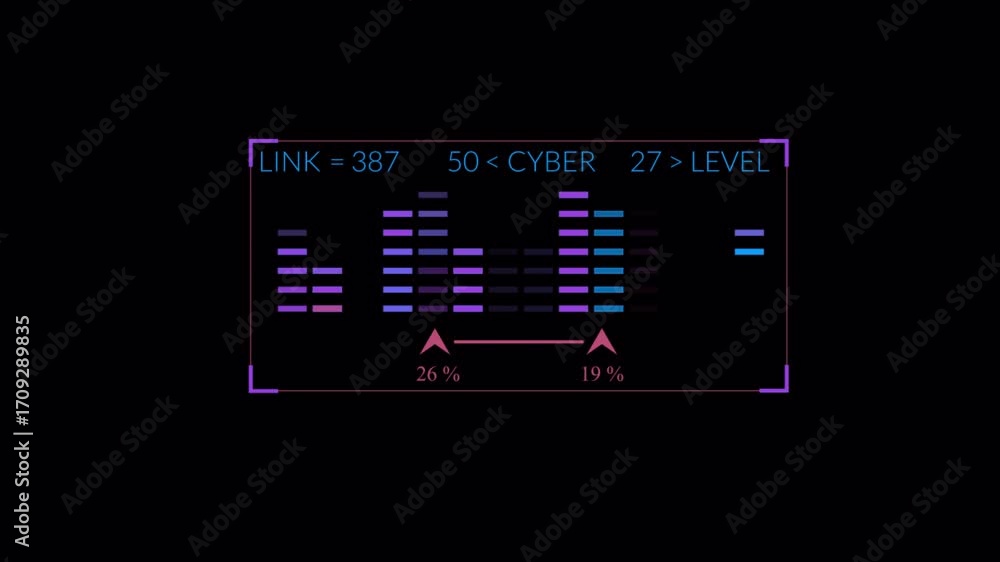 Poster retro gaming power level display animation.