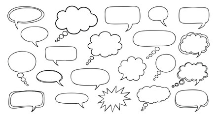 Fototapeta premium Add visual punch to your project with this hand-drawn speech bubbles collection for presentations and marketing