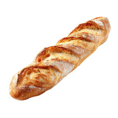 A long, slender loaf of bread, light golden-brown with visible, slightly darker,  irregular cuts