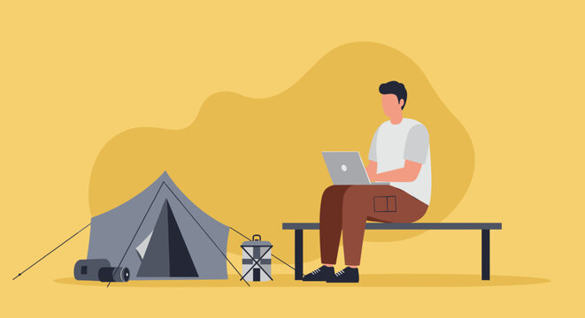 Modern individual focused on laptop work, embodying remote productivity and digital lifestyle. Ideal for business, technology, or creative concepts.