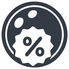 Obraz premium Discount promotion sticker design with percentage sign on a round background illustration