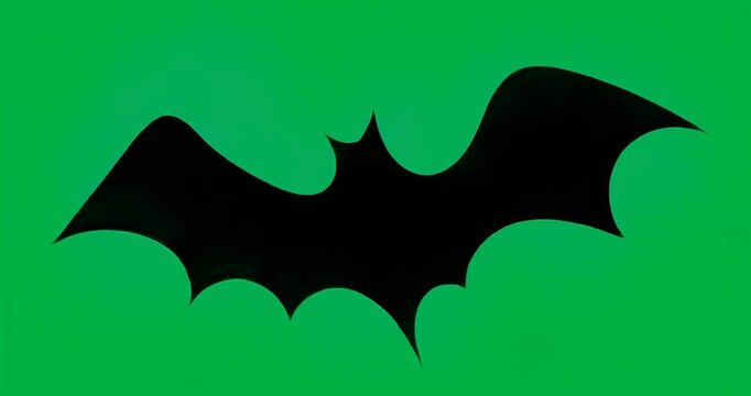 Bat silhouette appearing left blue aura pulsing gliding right showing brand on transparent canvas