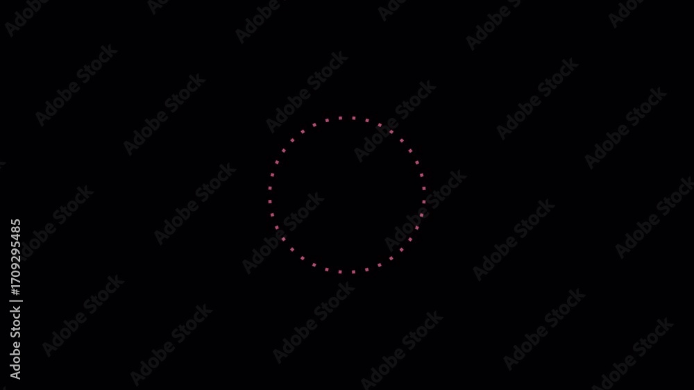 Poster minimalist circle loading animation on black background.