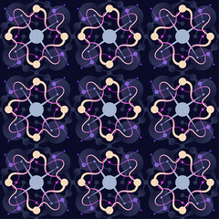 abstract seamless pattern with futuristic technology themes