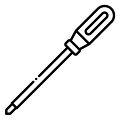 Fototapeta premium Phillips Head Screwdriver Tool Line Art Icon