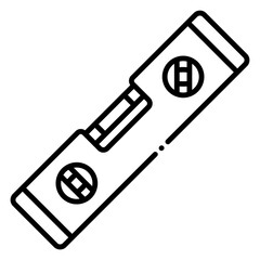 Spirit Level Tool Outline Icon for Construction and DIY