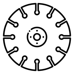 Diamond Saw Blade Outline Icon for Cutting and Construction