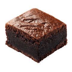 Dark, square brownie, rich, fudgy interior